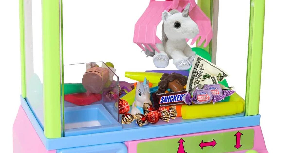 Unicorn claw machine arcade game with sound mini grabber prize