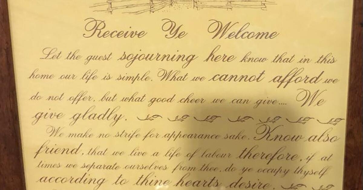 Colonial history fans buy this receive ye welcome placard from