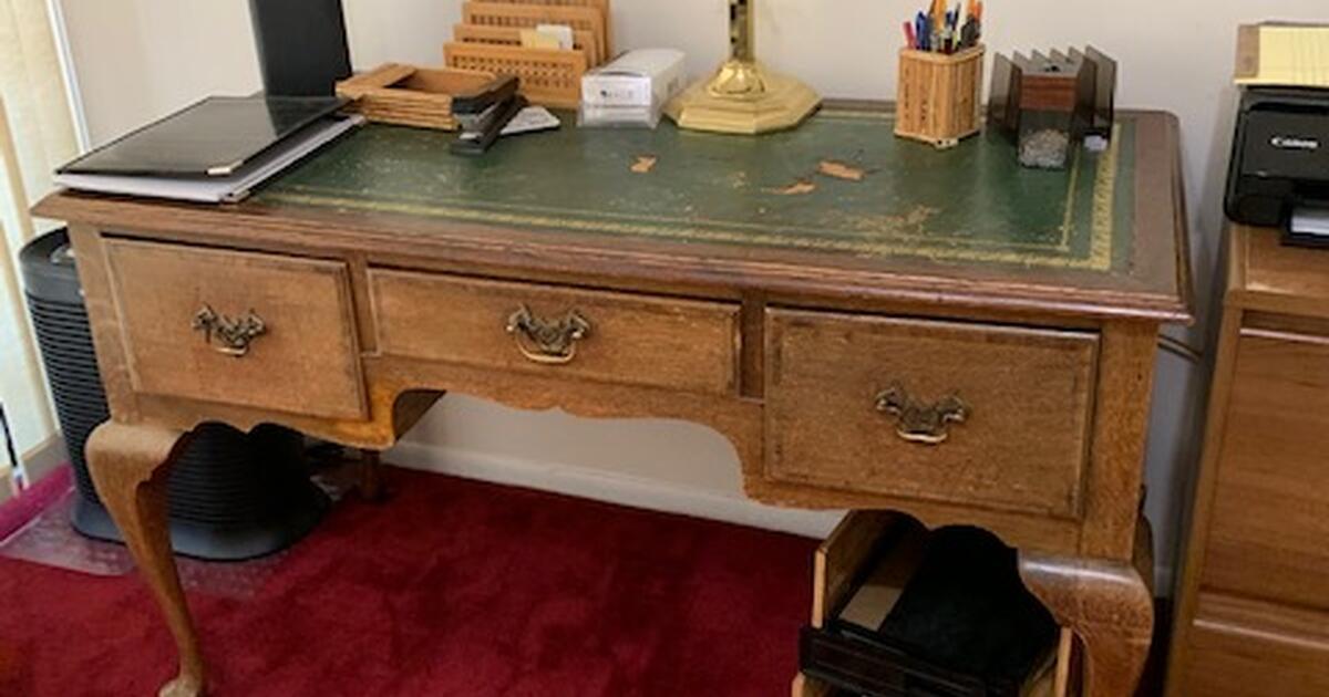 Semi Antique Early 1900s Oak Queen Ann Style Desk and Chair for $210 in ...