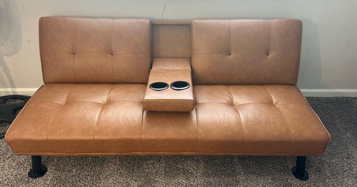 Faux Leather Couch/Futon for 65 in Jacksonville, FL For Sale & Free
