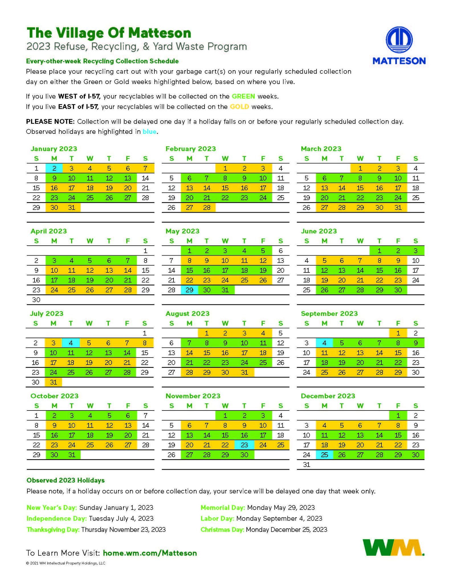 Bpu Recycling Schedule 2025